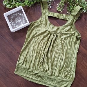 A. BYER textured Silky fashion Peep Back tank top